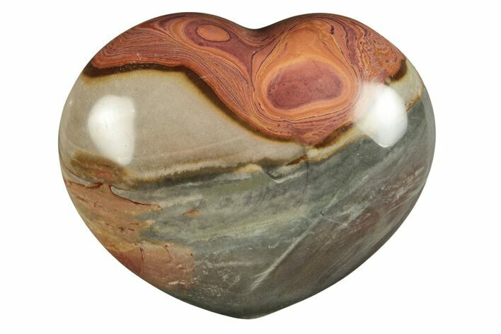 Wide, Polychrome Jasper Heart - Madagascar #246416